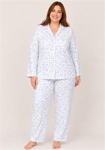 Floral Lyla Long Sleeve 100% Knitted Cotton Pyjamas Set